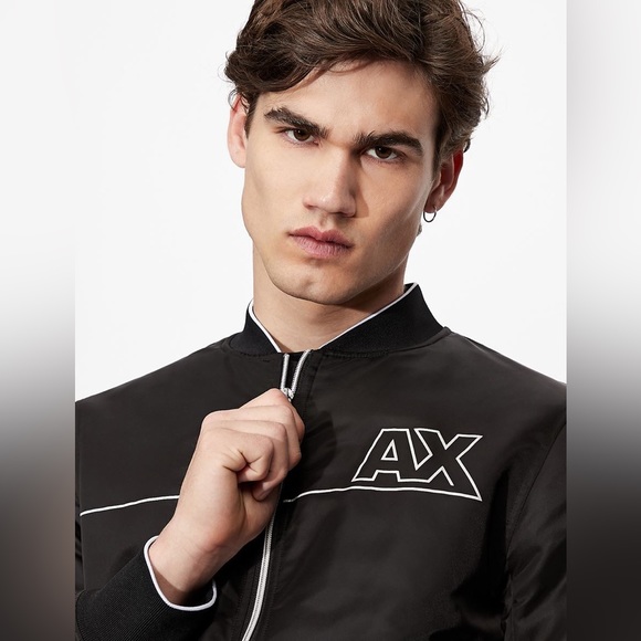 Armani Exchange SATIN NYLON TWILL BOMBER JACKET 6KZB28 ZNJWZ 1200 - Picture 1 of 9